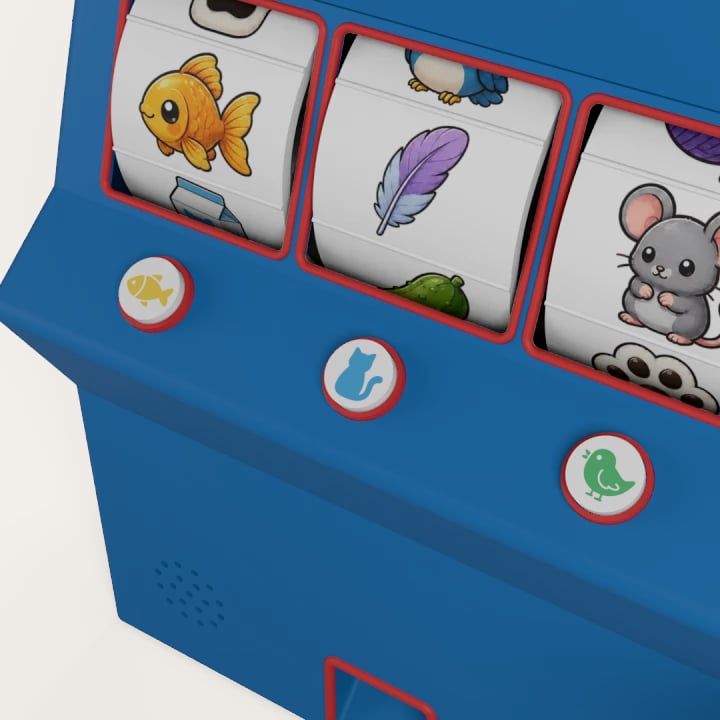 The three buttons, close up