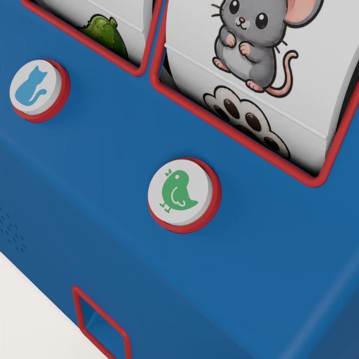 The bird button, close up